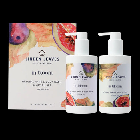 Amber Fig Wash & Lotion Set (2 x 300ml)-Linden Leaves-Matakana Pharmacy